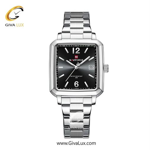 ساعت مچی اورجینال مردانه ناوی فورس|Naviforce|نوی فورس|نیوی فورس نقره ای | نقره ای| مشکی| کد رفرنس NF9252 S/B/S