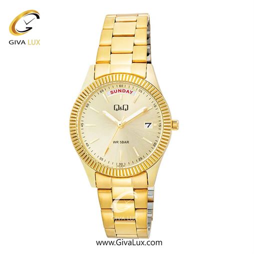 ساعت مچی اورجینال زنانه کیو اند کیو Q&Q طلایی | طلایی| طلایی| کد رفرنس A15A-001PY