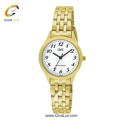 ساعت مچی اورجینال زنانه کیو اند کیو Q&Q طلایی | طلایی| سفید| کد رفرنس C01A-002PY
