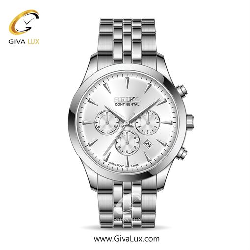 ساعت مچی اورجینال مردانه سیکو (کانتیننتال) | Seiko (Continental)  سه موتوره کرنوگراف نقره ای | نقره ای| نقره ای| کد رفرنس 0425