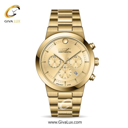 ساعت مچی اورجینال مردانه سیکو (کانتیننتال) | Seiko (Continental)  سه موتوره کرنوگراف طلایی | طلایی| طلایی| کد رفرنس 0426