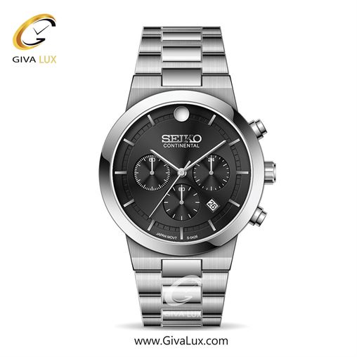 ساعت مچی اورجینال مردانه سیکو (کانتیننتال) | Seiko (Continental)  سه موتوره کرنوگراف نقره ای | نقره ای| مشکی| کد رفرنس 0426