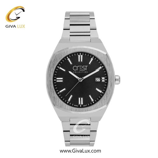 ساعت مچی اورجینال مردانه کرست نقره ای | نقره ای| مشکی| کد رفرنس Crest 6292-2