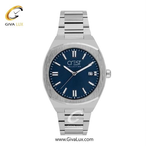 ساعت مچی اورجینال مردانه کرست نقره ای | نقره ای| سرمه ای| کد رفرنس Crest 6292-4