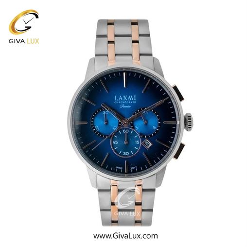 ساعت مچی اورجینال مردانه لاکسمی سه موتوره کرنوگراف نقره ای | رزگلد-نقره ای| سرمه ای| کد رفرنس 8119-3G