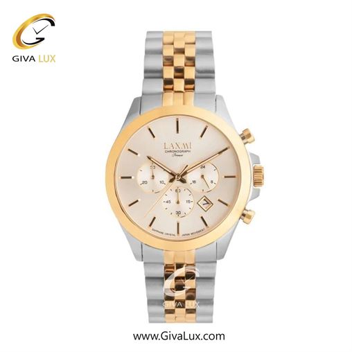 ساعت مچی اورجینال مردانه لاکسمی سه موتوره کرنوگراف رزگلد | رزگلد-نقره ای| شامپاینی| کد رفرنس 8517-2G