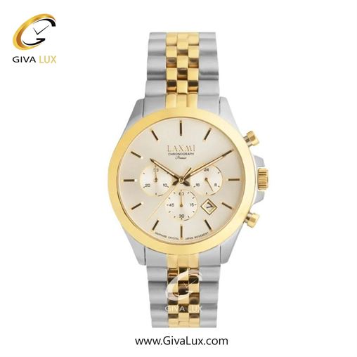 ساعت مچی اورجینال مردانه لاکسمی سه موتوره کرنوگراف طلایی | طلایی-نقره ای| کرم| کد رفرنس 8517-3G