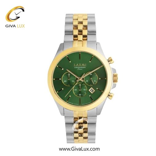 ساعت مچی اورجینال مردانه لاکسمی سه موتوره کرنوگراف طلایی | طلایی-نقره ای| سبز| کد رفرنس 8517-4G