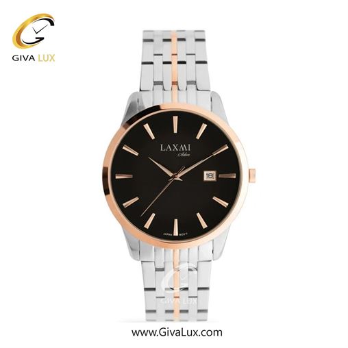 ساعت مچی اورجینال مردانه لاکسمی رزگلد | رزگلد-نقره ای| مشکی| کد رفرنس 8541-7G