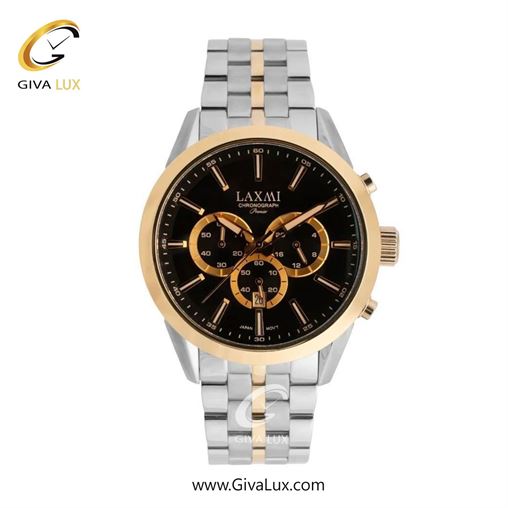 ساعت مچی اورجینال مردانه لاکسمی سه موتوره کرنوگراف طلایی | طلایی-نقره ای| مشکی| کد رفرنس 8543-10G
