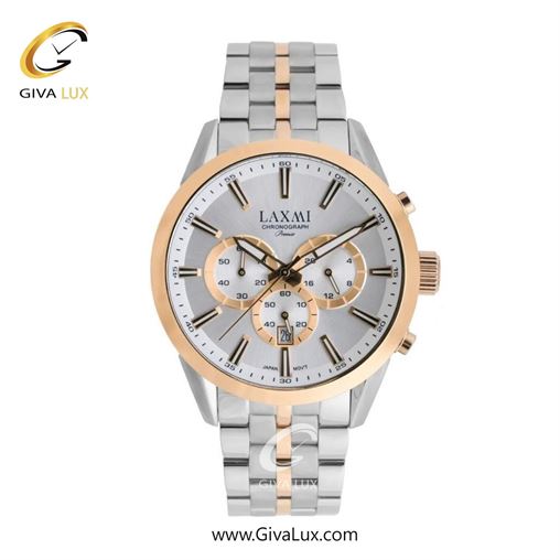 ساعت مچی اورجینال مردانه لاکسمی سه موتوره کرنوگراف رزگلد | نقره ای-رزگلد| نقره ای| کد رفرنس 8543-14G