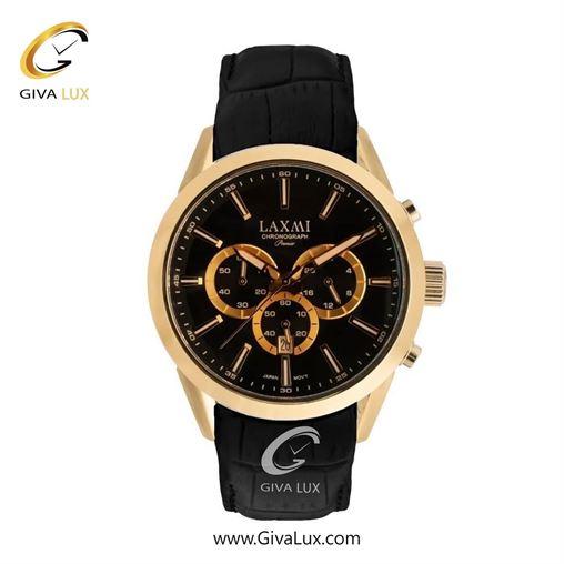 ساعت مچی اورجینال مردانه لاکسمی سه موتوره کرنوگراف طلایی | مشکی| مشکی| کد رفرنس 8543-3G