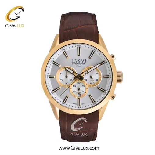 ساعت مچی اورجینال مردانه لاکسمی سه موتوره کرنوگراف طلایی | قهوه ای| نقره ای| کد رفرنس 8543-5G