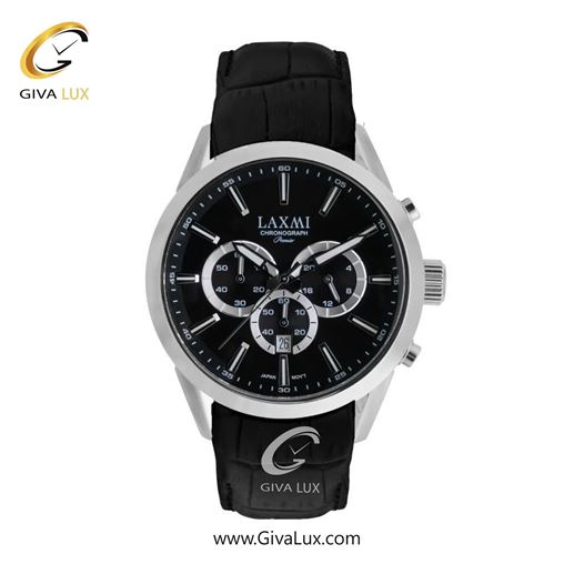 ساعت مچی اورجینال مردانه لاکسمی سه موتوره کرنوگراف نقره ای | مشکی| مشکی| کد رفرنس 8543-8G