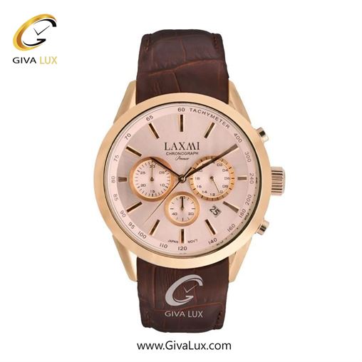 ساعت مچی اورجینال مردانه لاکسمی سه موتوره کرنوگراف رزگلد | قهوه ای| رزگلد| کد رفرنس 8544-1G
