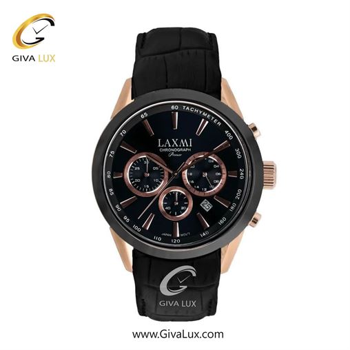 ساعت مچی اورجینال مردانه لاکسمی سه موتوره کرنوگراف مشکی-رزگلد | مشکی| مشکی| کد رفرنس 8544-8G