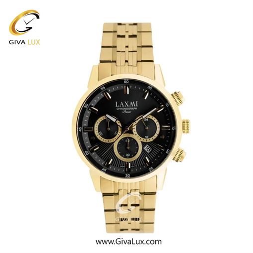 ساعت مچی اورجینال مردانه لاکسمی سه موتوره کرنوگراف طلایی | طلایی| مشکی| کد رفرنس 8546-1G