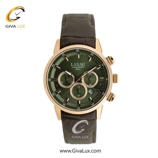 ساعت مچی اورجینال مردانه لاکسمی سه موتوره کرنوگراف رزگلد | قهوه ای| زیتونی| کد رفرنس 8546-13G