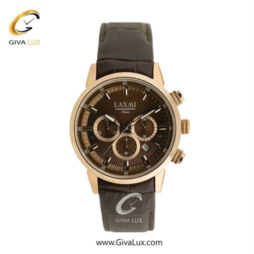 ساعت مچی اورجینال مردانه لاکسمی سه موتوره کرنوگراف رزگلد | قهوه ای| قهوه ای| کد رفرنس 8546-18G