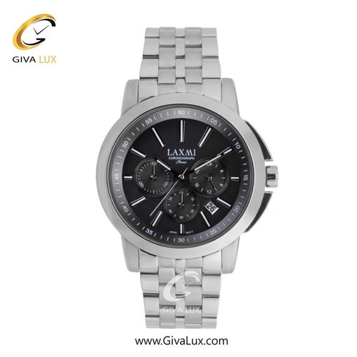 ساعت مچی اورجینال مردانه لاکسمی سه موتوره کرنوگراف نقره ای | نقره ای| مشکی| کد رفرنس 8552-3G