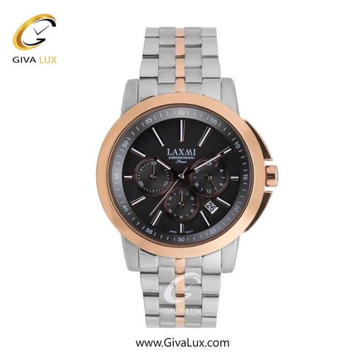 ساعت مچی اورجینال مردانه لاکسمی سه موتوره کرنوگراف رزگلد | نقره ای-رزگلد| دودی|تیتانیوم| کد رفرنس 8552-9G