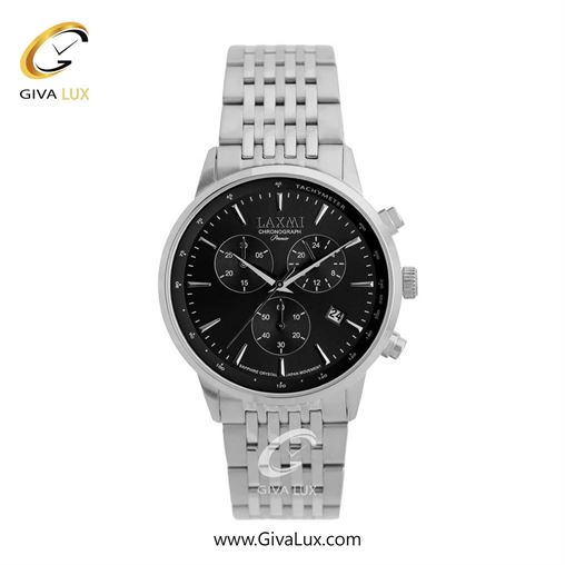 ساعت مچی اورجینال مردانه لاکسمی سه موتوره کرنوگراف نقره ای | نقره ای| مشکی| کد رفرنس 8562-8G