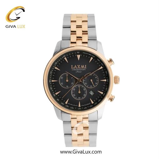 ساعت مچی اورجینال مردانه لاکسمی سه موتوره کرنوگراف رزگلد | رزگلد-نقره ای| مشکی| کد رفرنس 8563-1G