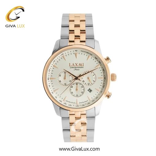 ساعت مچی اورجینال مردانه لاکسمی سه موتوره کرنوگراف رزگلد | نقره ای-رزگلد| نقره ای| کد رفرنس 8563-3G