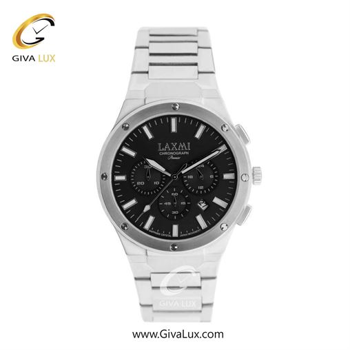 ساعت مچی اورجینال مردانه لاکسمی سه موتوره کرنوگراف نقره ای | نقره ای| مشکی| کد رفرنس 8568-1G