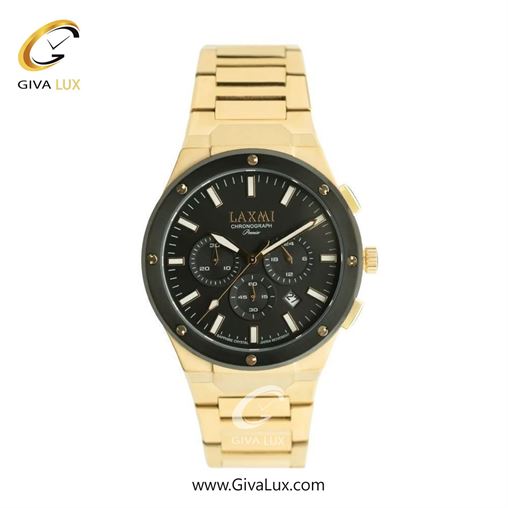 ساعت مچی اورجینال مردانه لاکسمی سه موتوره کرنوگراف مشکی | طلایی| مشکی| کد رفرنس 8568-7G