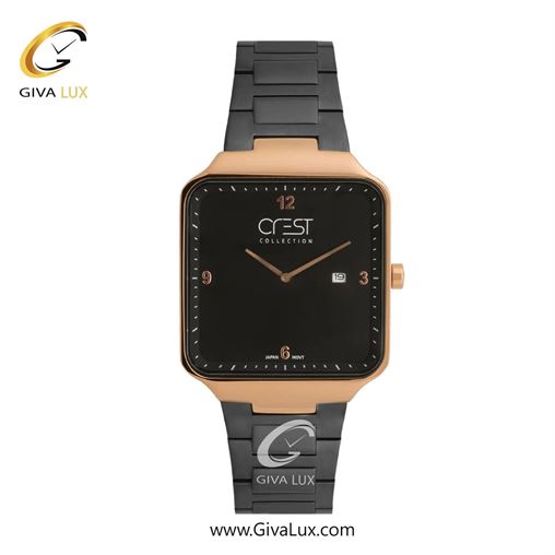 ساعت مچی اورجینال مردانه کرست رزگلد | تیتانیوم| مشکی| کد رفرنس Crest 9053-10