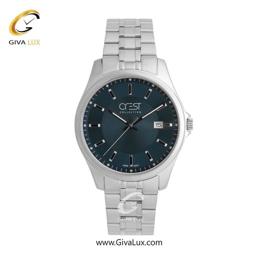 ساعت مچی اورجینال مردانه کرست نقره ای | نقره ای| سرمه ای| کد رفرنس Crest 9057-3