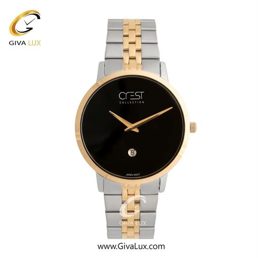 ساعت مچی اورجینال مردانه کرست رزگلد | رزگلد-نقره ای| مشکی| کد رفرنس Crest 9077-3