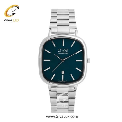 ساعت مچی اورجینال مردانه کرست نقره ای | نقره ای| سرمه ای| کد رفرنس Crest 9079-6