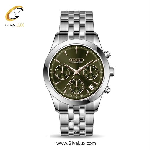 ساعت مچی اورجینال زنانه سیکو (کانتیننتال) | Seiko (Continental)  سه موتوره کرنوگراف نقره ای | نقره ای| زیتونی| کد رفرنس 0425