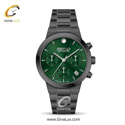 ساعت مچی اورجینال زنانه سیکو (کانتیننتال) | Seiko (Continental)  سه موتوره کرنوگراف مشکی | مشکی| سبز یشمی تیره| کد رفرنس 0426
