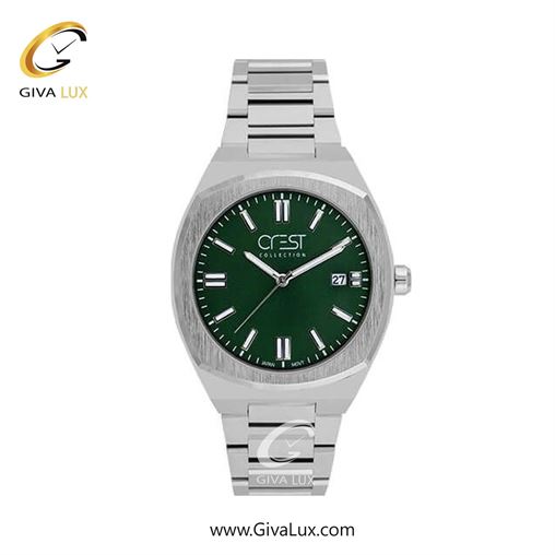 ساعت مچی اورجینال زنانه کرست نقره ای | نقره ای| سبز یشمی تیره| کد رفرنس Crest 6293-1