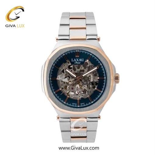 ساعت مچی اورجینال زنانه لاکسمی رزگلد | نقره ای-رزگلد| سرمه ای| کد رفرنس 8150-1L