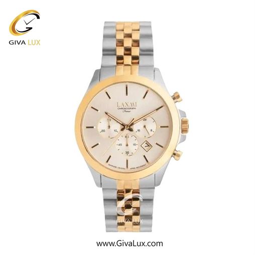 ساعت مچی اورجینال زنانه لاکسمی سه موتوره کرنوگراف رزگلد | رزگلد-نقره ای| شامپاینی| کد رفرنس 8517-2L
