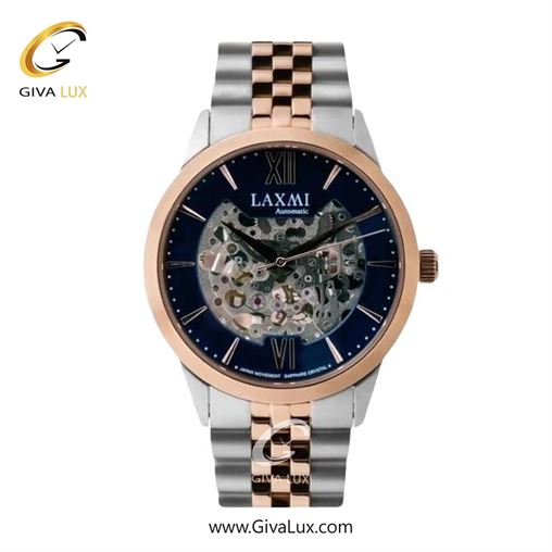 ساعت مچی اورجینال زنانه لاکسمی رزگلد | نقره ای-رزگلد| سرمه ای| کد رفرنس 8530-2L