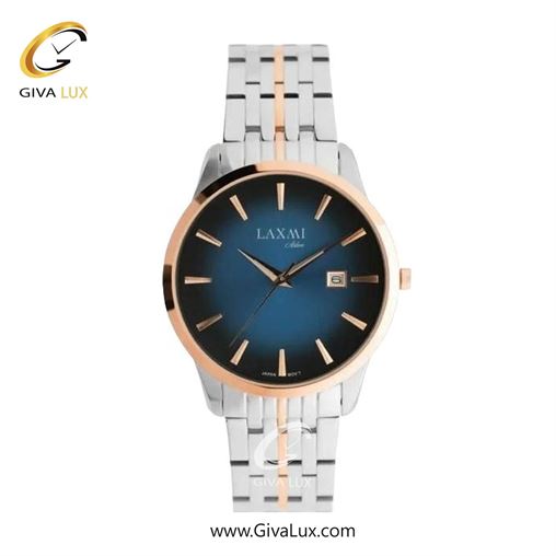 ساعت مچی اورجینال زنانه لاکسمی رزگلد | نقره ای-رزگلد| سرمه ای| کد رفرنس 8541-9L