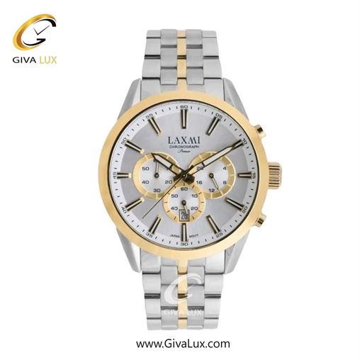 ساعت مچی اورجینال زنانه لاکسمی سه موتوره کرنوگراف طلایی | نقره ای-طلایی| نقره ای| کد رفرنس 8543-11L