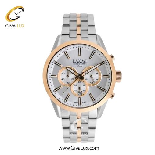 ساعت مچی اورجینال زنانه لاکسمی سه موتوره کرنوگراف رزگلد | نقره ای-رزگلد| نقره ای| کد رفرنس 8543-14L