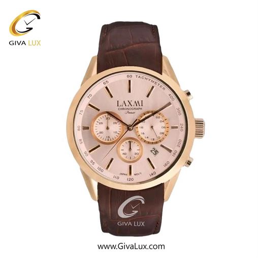 ساعت مچی اورجینال زنانه لاکسمی سه موتوره کرنوگراف رزگلد | قهوه ای| رزگلد| کد رفرنس 8544-1L