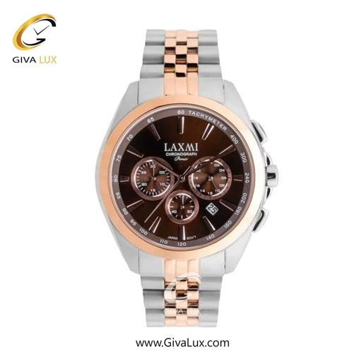 ساعت مچی اورجینال زنانه لاکسمی سه موتوره کرنوگراف رزگلد | نقره ای-رزگلد| قهوه ای| کد رفرنس 8544-14L