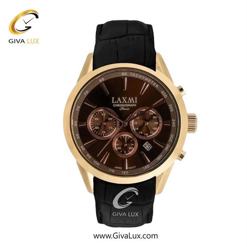 ساعت مچی اورجینال زنانه لاکسمی سه موتوره کرنوگراف طلایی | مشکی| قهوه ای| کد رفرنس 8544-5L