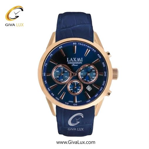 ساعت مچی اورجینال زنانه لاکسمی سه موتوره کرنوگراف رزگلد | سرمه ای| سرمه ای| کد رفرنس 8544-9L