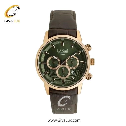 ساعت مچی اورجینال زنانه لاکسمی سه موتوره کرنوگراف رزگلد | قهوه ای| زیتونی| کد رفرنس 8546-13L