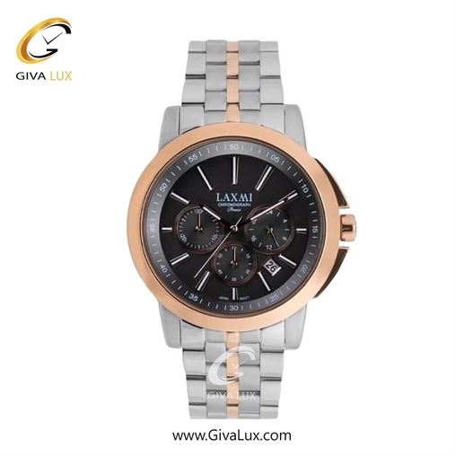 ساعت مچی اورجینال زنانه لاکسمی سه موتوره کرنوگراف رزگلد | نقره ای-رزگلد| دودی|تیتانیوم| کد رفرنس 8552-9L
