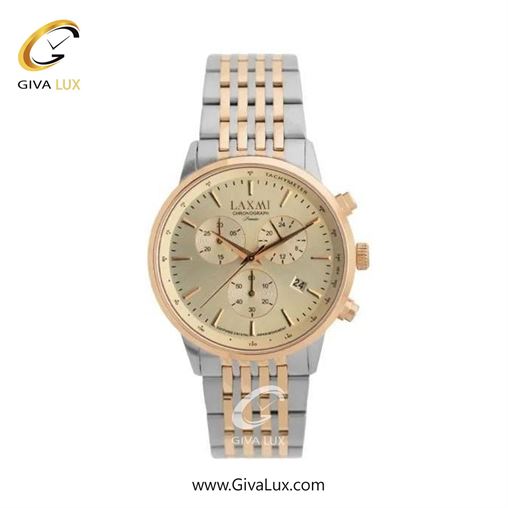 ساعت مچی اورجینال زنانه لاکسمی سه موتوره کرنوگراف رزگلد | رزگلد-نقره ای| شامپاینی| کد رفرنس 8562-6L